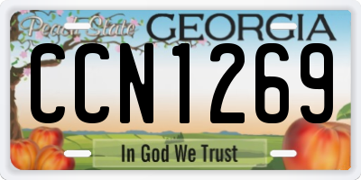 GA license plate CCN1269