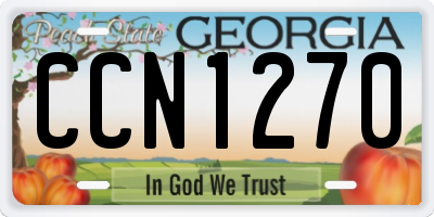 GA license plate CCN1270