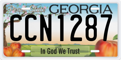 GA license plate CCN1287