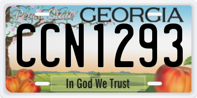 GA license plate CCN1293