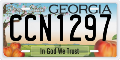 GA license plate CCN1297