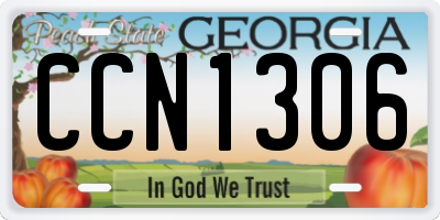 GA license plate CCN1306