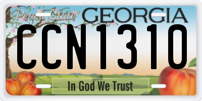 GA license plate CCN1310