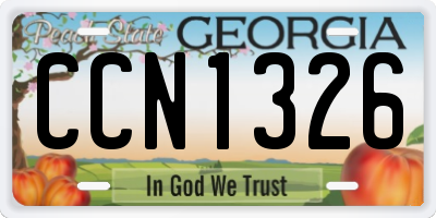 GA license plate CCN1326