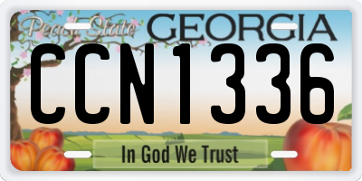 GA license plate CCN1336