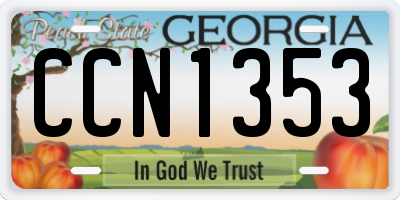 GA license plate CCN1353