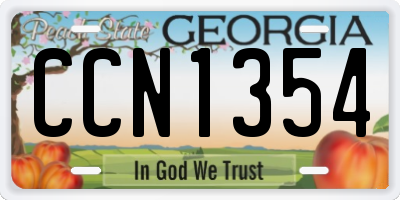 GA license plate CCN1354