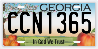GA license plate CCN1365