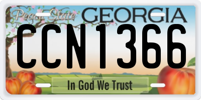 GA license plate CCN1366