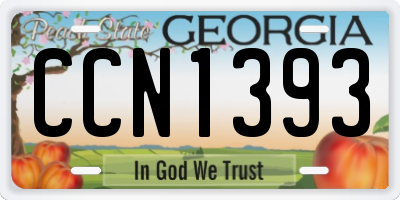 GA license plate CCN1393