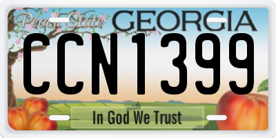 GA license plate CCN1399