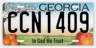 GA license plate CCN1409