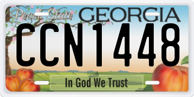 GA license plate CCN1448
