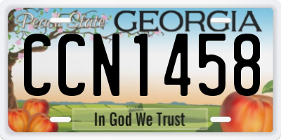 GA license plate CCN1458