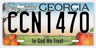 GA license plate CCN1470