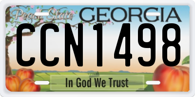 GA license plate CCN1498