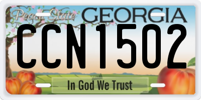 GA license plate CCN1502