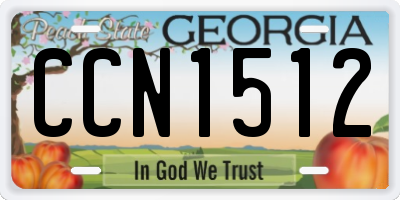 GA license plate CCN1512