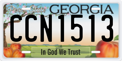 GA license plate CCN1513