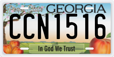 GA license plate CCN1516