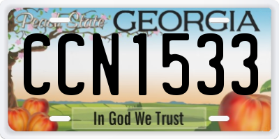 GA license plate CCN1533