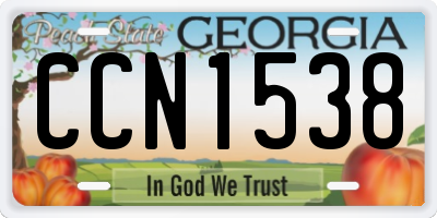 GA license plate CCN1538