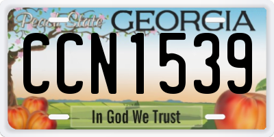 GA license plate CCN1539