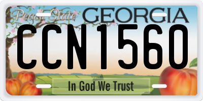 GA license plate CCN1560
