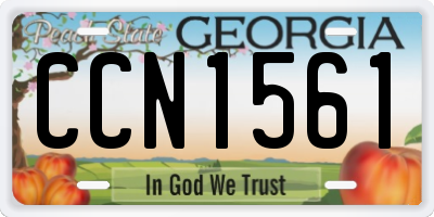 GA license plate CCN1561