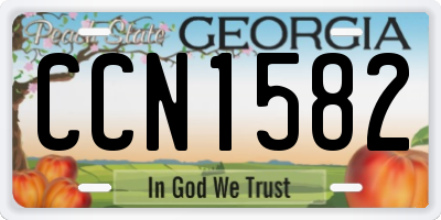 GA license plate CCN1582