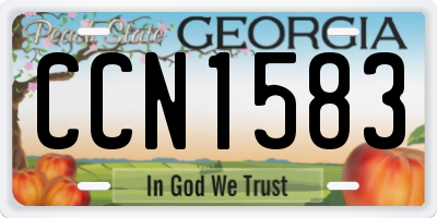 GA license plate CCN1583