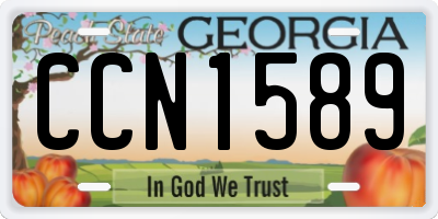 GA license plate CCN1589