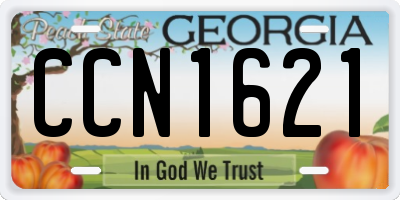 GA license plate CCN1621