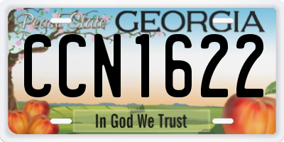 GA license plate CCN1622