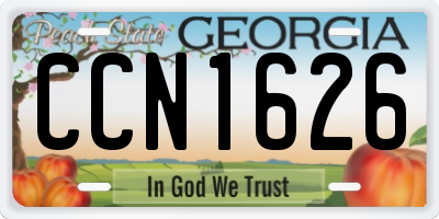 GA license plate CCN1626