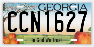 GA license plate CCN1627