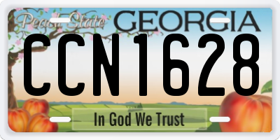 GA license plate CCN1628