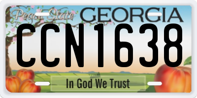 GA license plate CCN1638