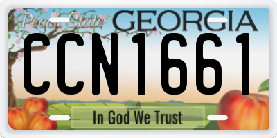 GA license plate CCN1661