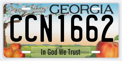 GA license plate CCN1662