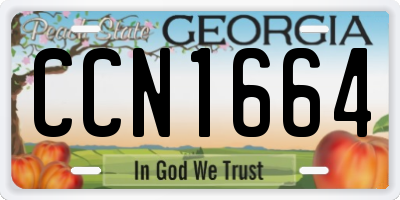 GA license plate CCN1664