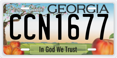 GA license plate CCN1677