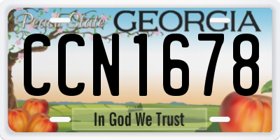 GA license plate CCN1678