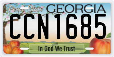 GA license plate CCN1685
