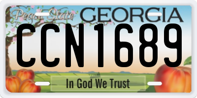 GA license plate CCN1689