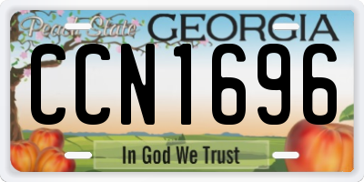 GA license plate CCN1696