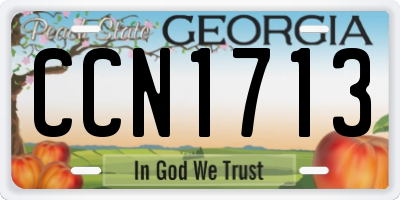 GA license plate CCN1713