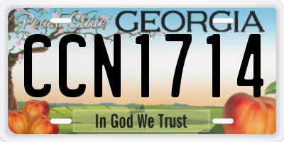 GA license plate CCN1714
