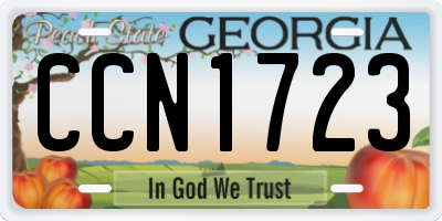 GA license plate CCN1723