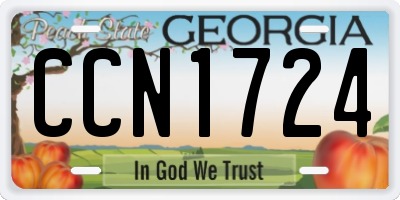 GA license plate CCN1724